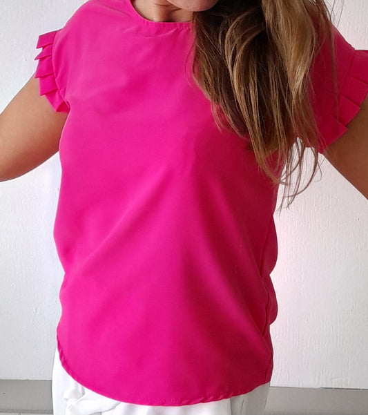 The BARBIE ruffle sleeve top