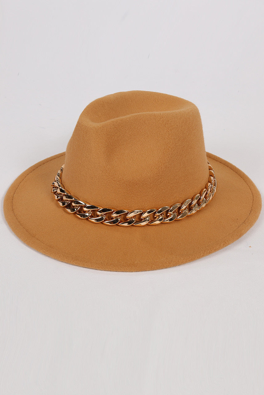 Felt, chunky chain fedora