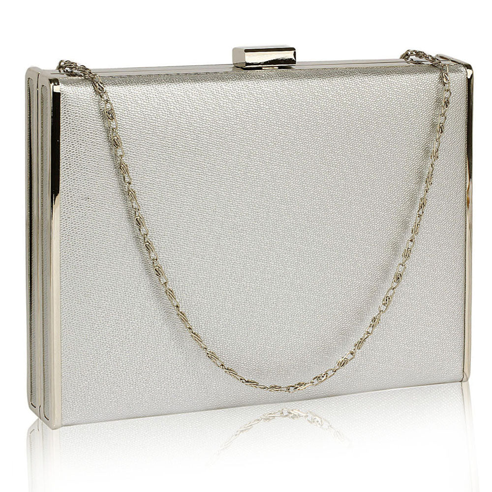 Silver Hard Case Evening Bag